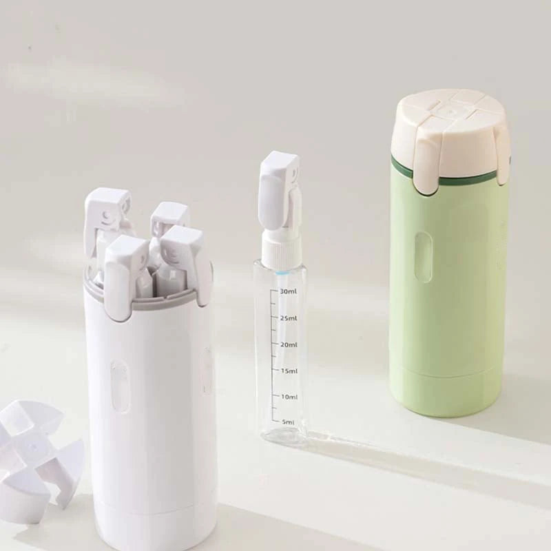 1+1 OFFERT · AUJOURD'HUI · QuadBott™ · 4-en-1 Flacons de voyage