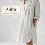 -50 % · OFFRE LIMITÉE · Anita™ · Robe chemise élégante unie avec fente