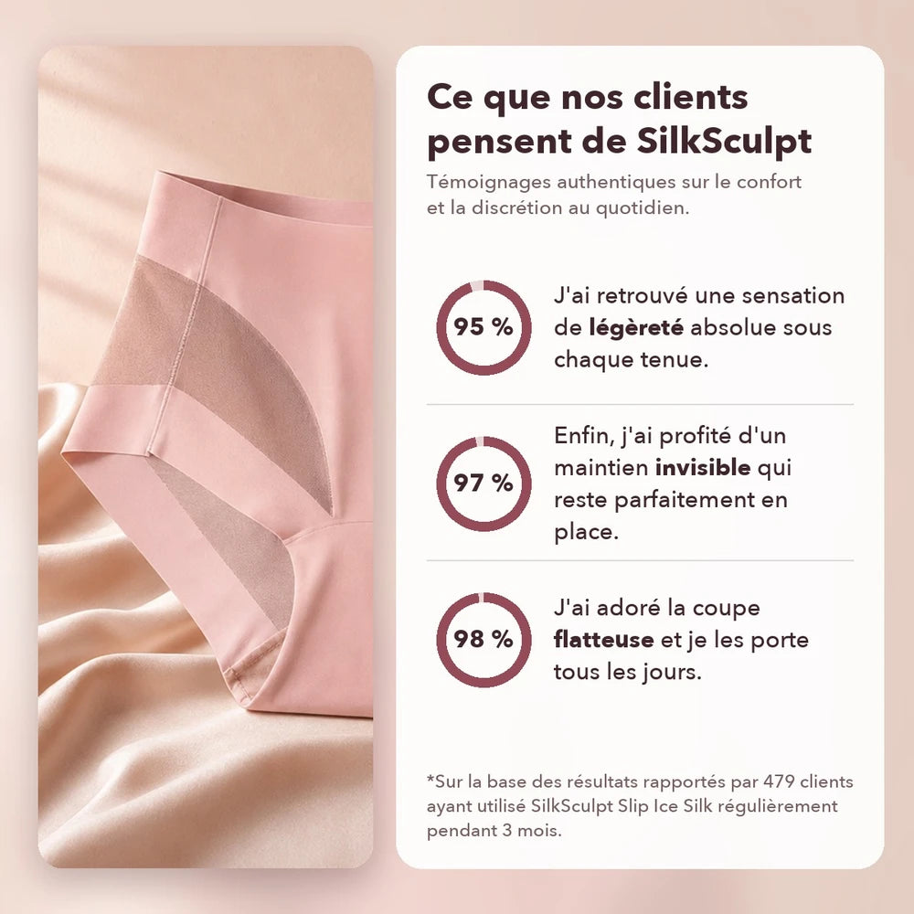 1+1 OFFERT · AUJOURD'HUI · SilkSculpt™ · Culottes élégantes en soie glacée