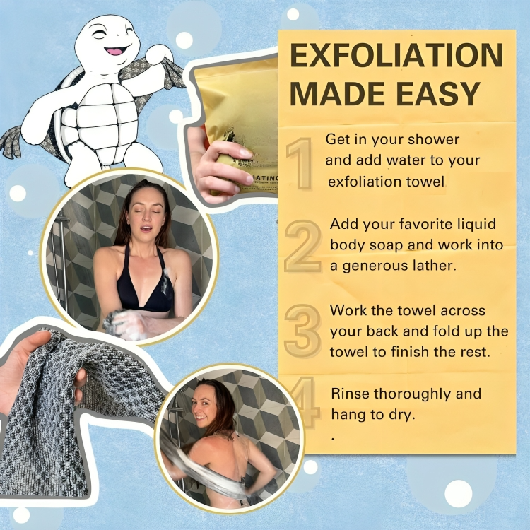 1 + 1 GRATUIT AUJOURD'HUI | ScrubGlow™ | Serviette de douche exfoliante antibactérienne