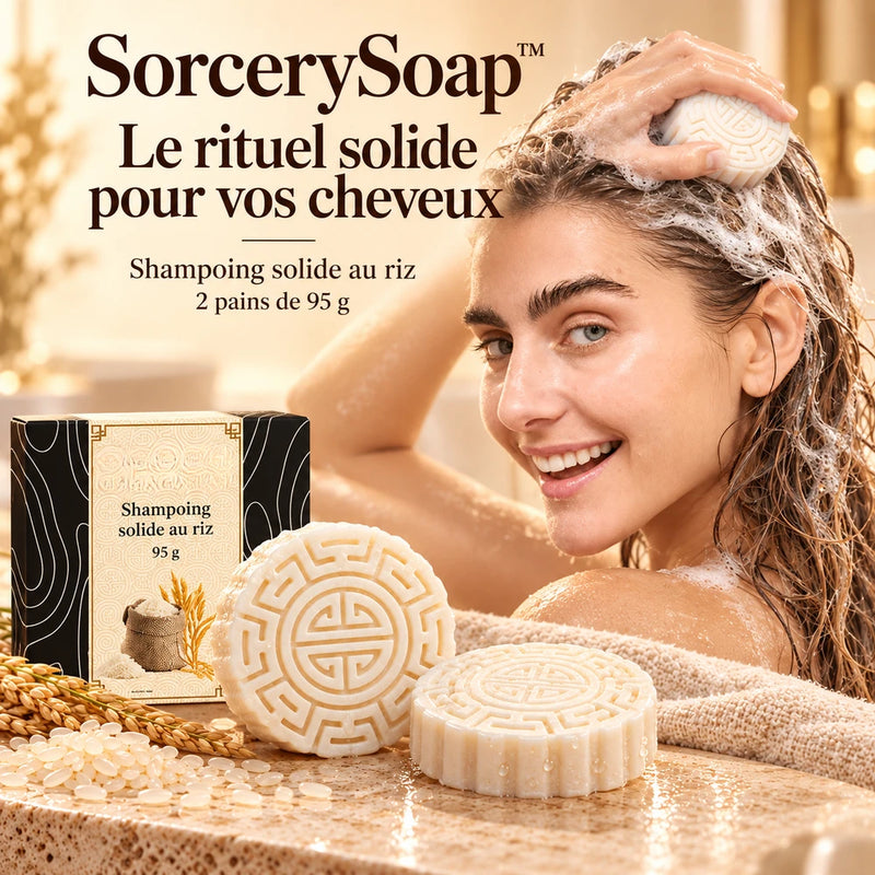 1+1 OFFERT · AUJOURD'HUI · SorcerySoap™ · Barre de shampoing anti-chute de cheveux