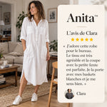 -50 % · OFFRE LIMITÉE · Anita™ · Robe chemise élégante unie avec fente