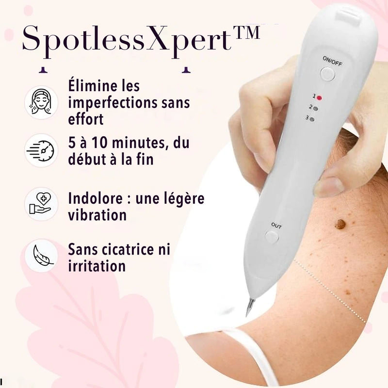 -50 % · OFFRE LIMITÉE · SpotlessXpert™ · Appareil électrique anti-imperfections