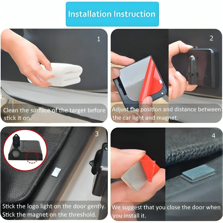 1 + 1 GRATUIT AUJOURD'HUI | LumeDoor™ | Projecteur de lumière d'accueil de porte de voiture