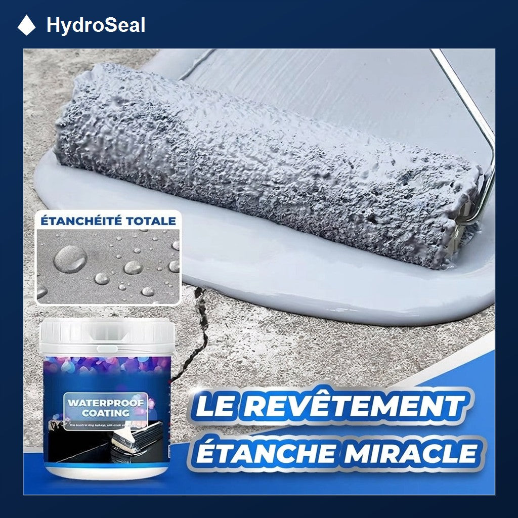 HydroSeal applique au rouleau sur une surface beton fissuree