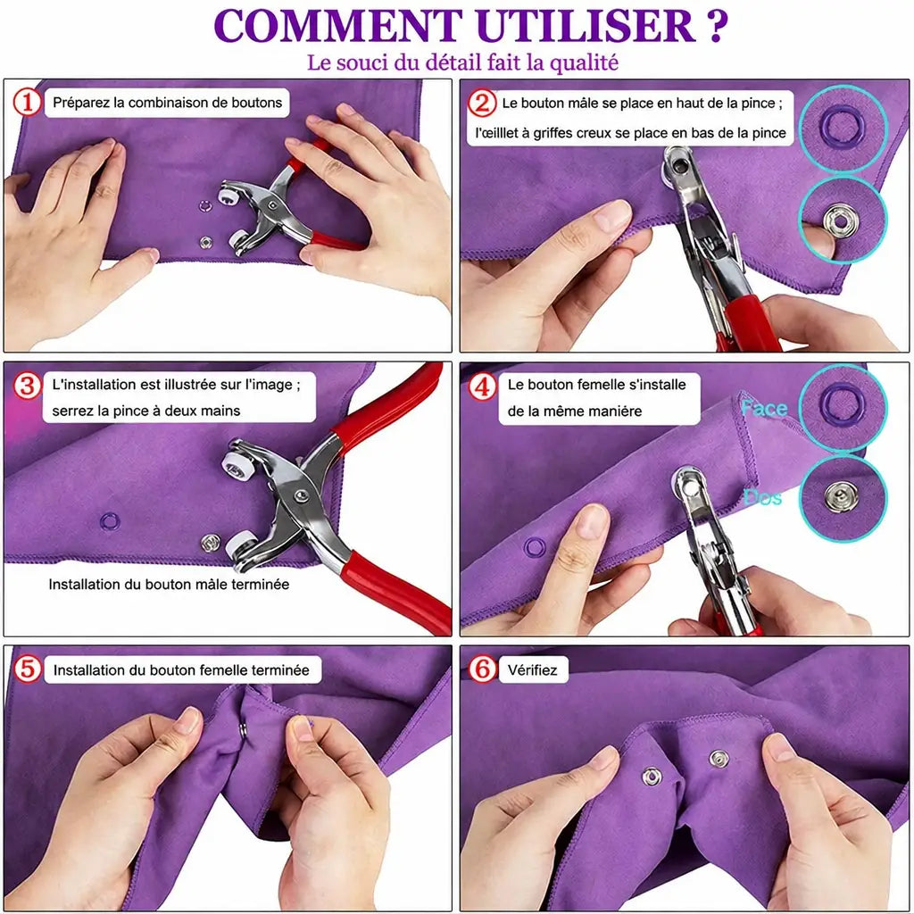SnapCraft™ · Ensemble d'outils de presse avec pince à riveter pour boutons-pression en métal · -50 % · OFFRE LIMITÉE