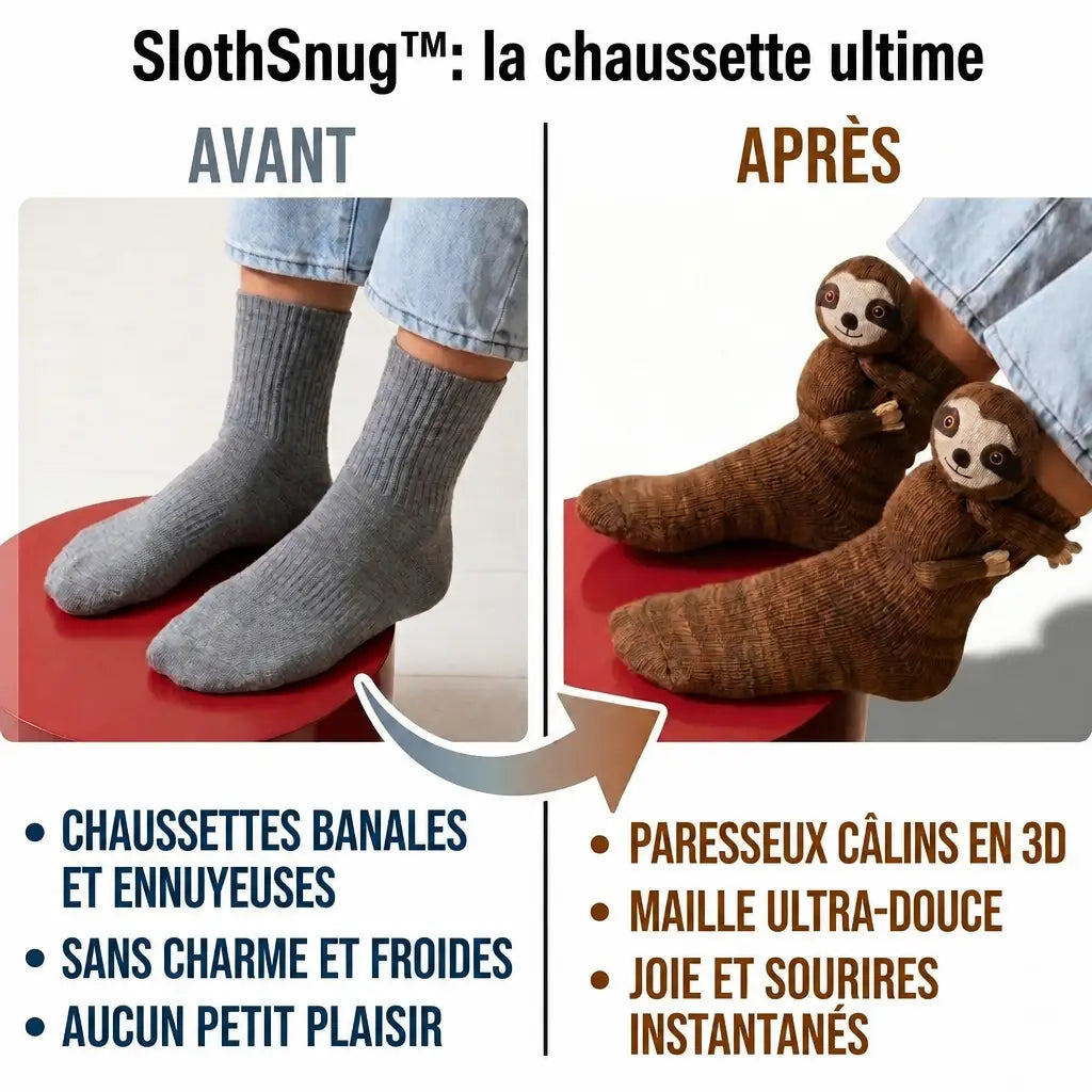 -50 % · OFFRE LIMITÉE · SlothSnug™ · Chaussettes Câlines