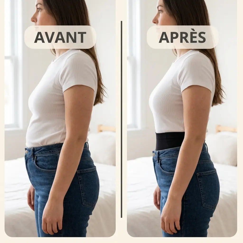 Avant apres Slim&Tone de profil en jean