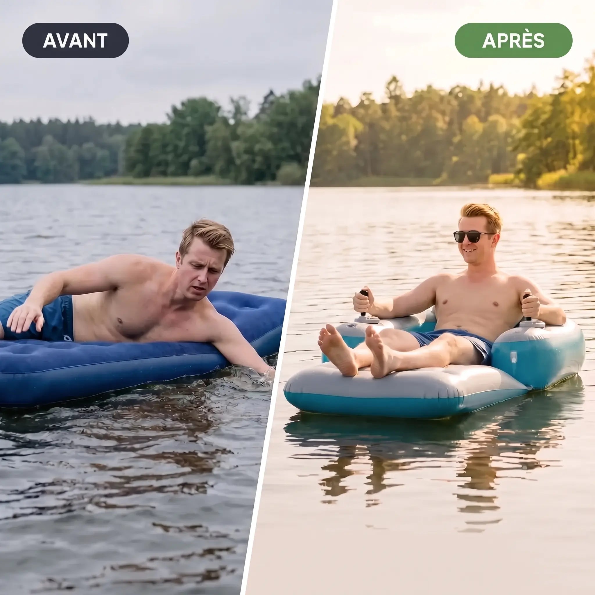 Avant et apres au lac