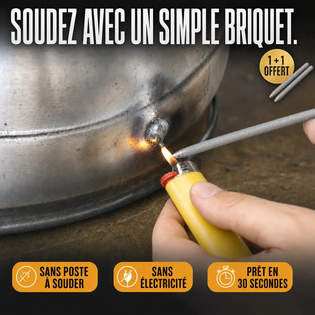 Soudez avec un simple briquet, 1 + 1 offert aujourd'hui