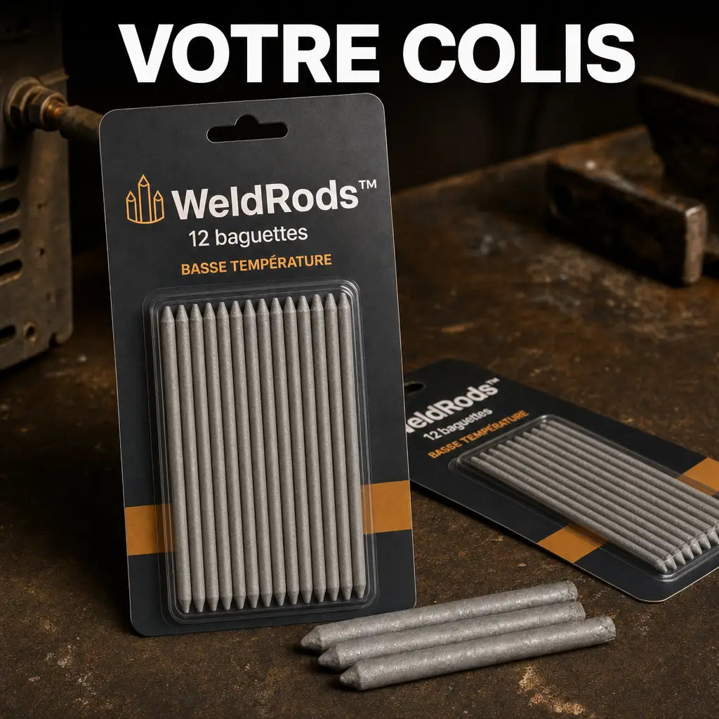 Votre colis, packs WeldRods de 12 baguettes basse temperature