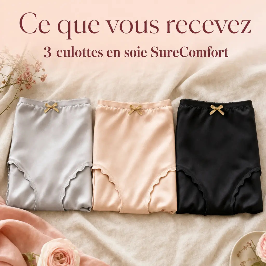 Ce que vous recevez : 3 culottes en soie SureComfort