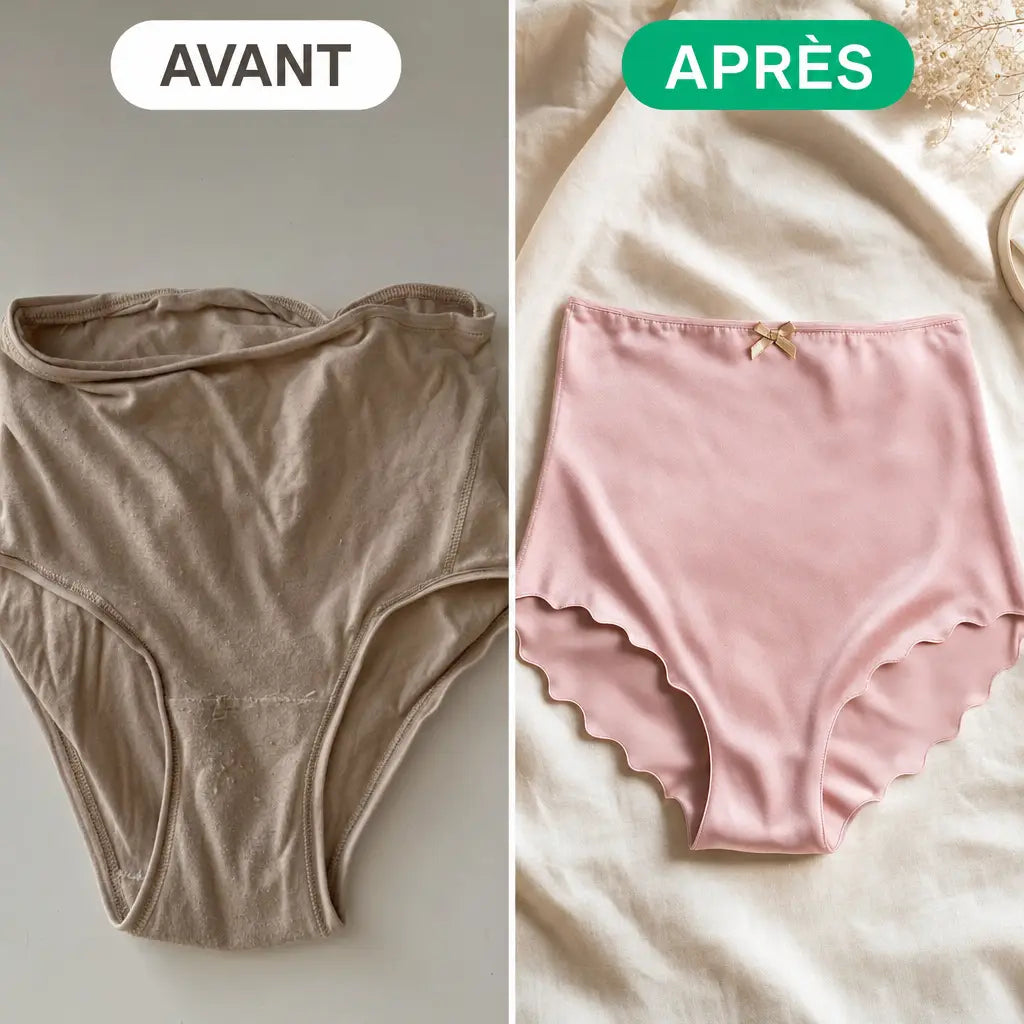 Avant après : élastique qui roule contre ceinture plate