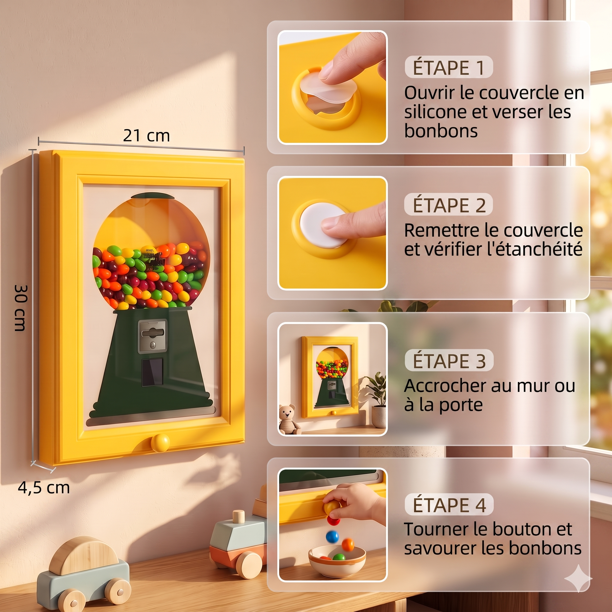 -50 % · OFFRE LIMITÉE · SweetPeek™ · Distributeur de bonbons mural