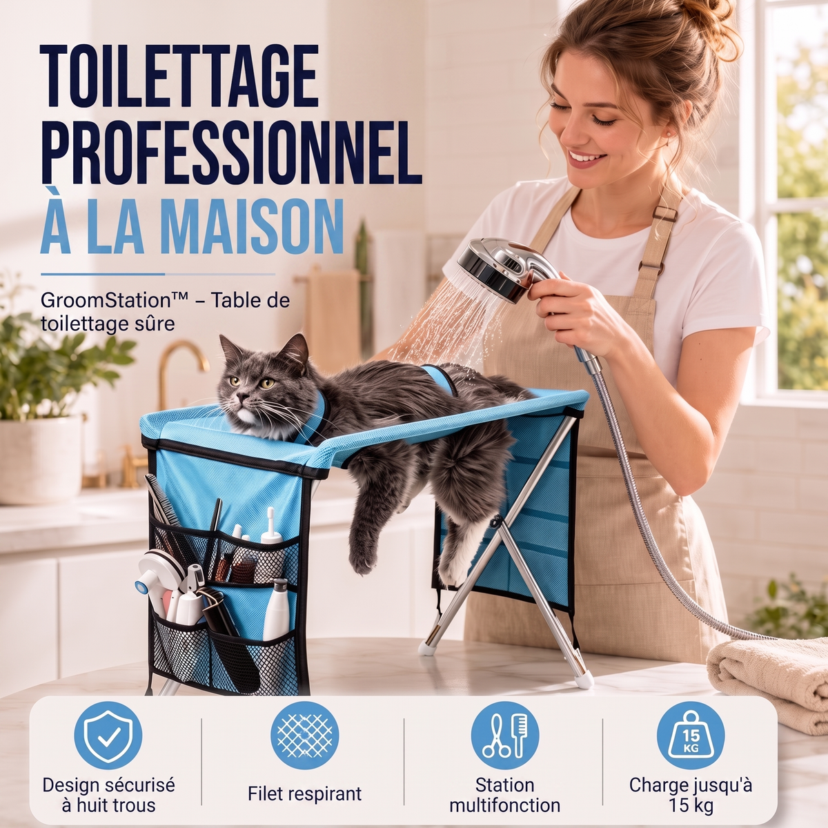 -50 % · OFFRE LIMITÉE · GroomStation™ · Table de toilettage