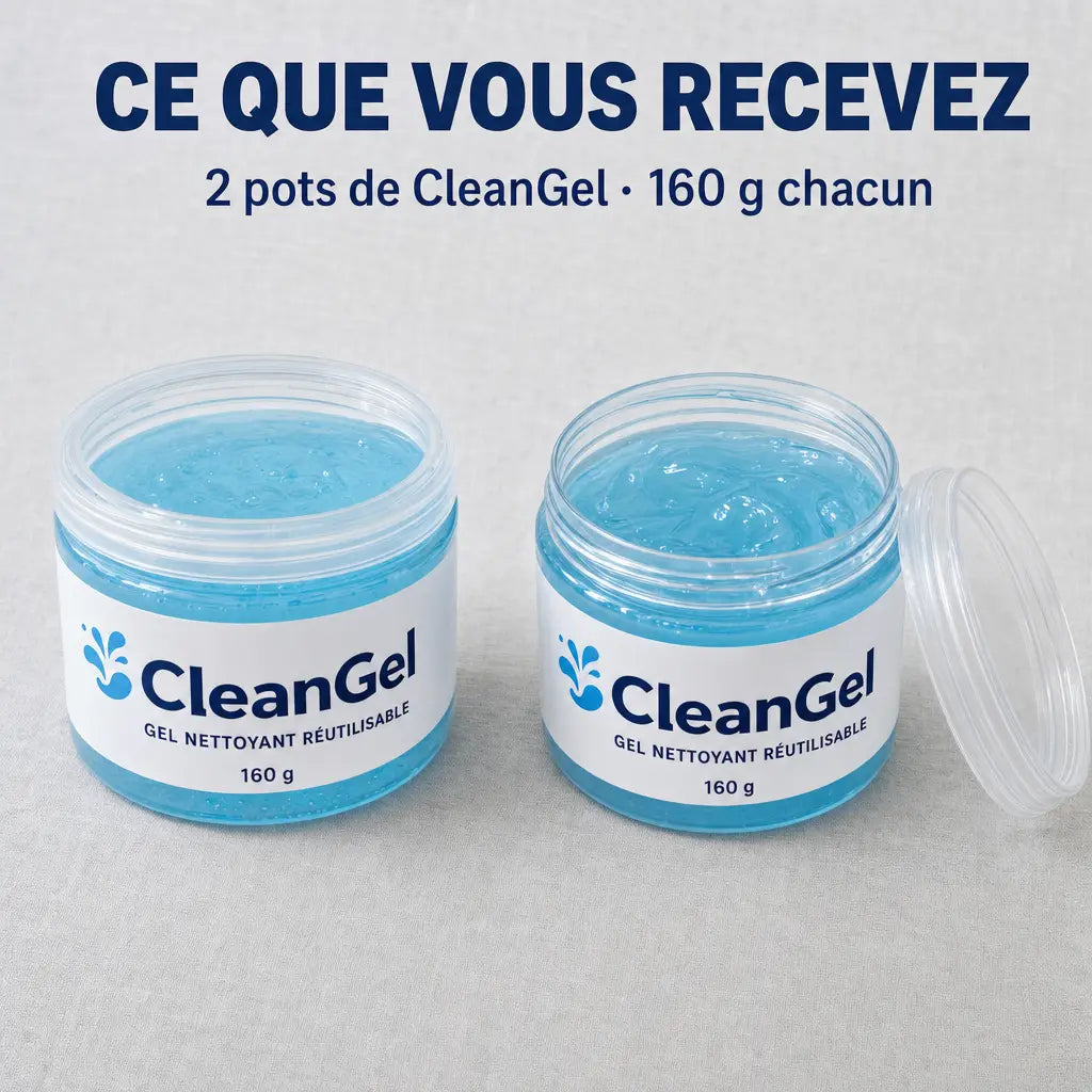 Ce que vous recevez : 2 pots de CleanGel de 160 g