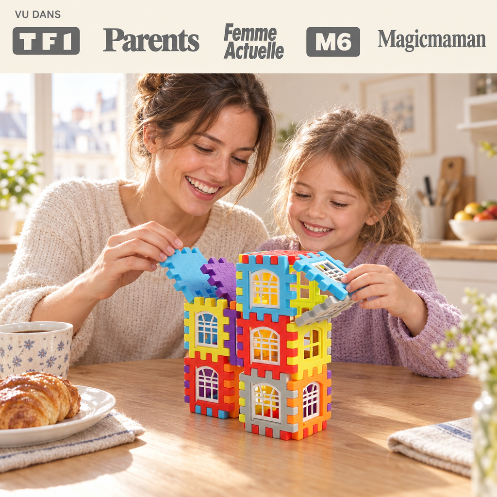 Vu dans TF1, Parents, Femme Actuelle, M6, Magicmaman : mère et fille construisent avec SnapBlocks