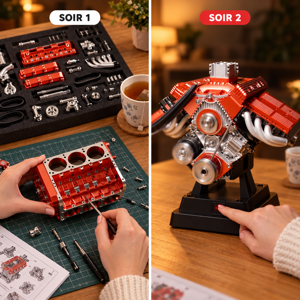 Soir 1 le montage du kit, soir 2 le moteur PistonPlay qui démarre