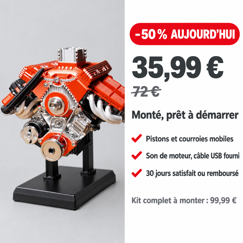 Offre PistonPlay : modèle monté 35,99 € au lieu de 72 €, kit complet 99,99 €, 30 jours satisfait ou remboursé