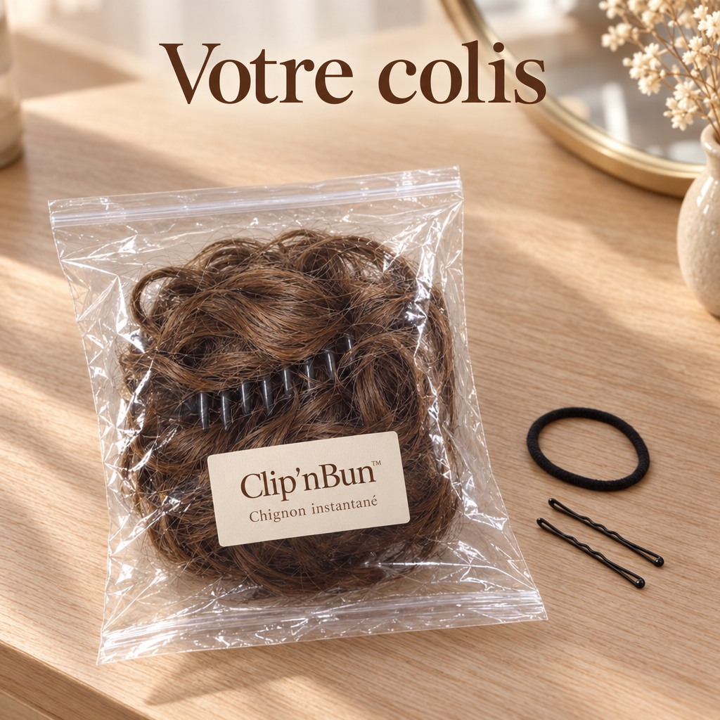 Votre colis Clip'nBun : sachet zippé, élastique et 2 épingles