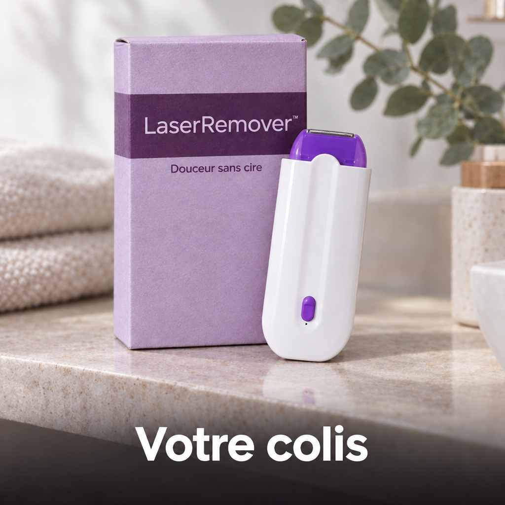 Votre colis : la boîte LaserRemover et l'appareil