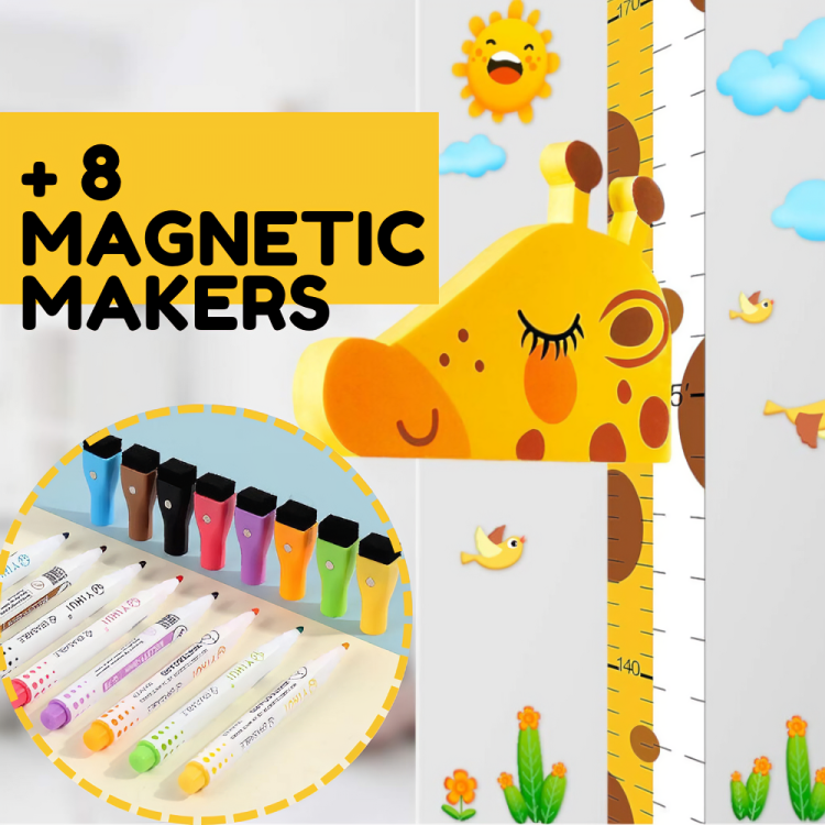 50% DE REMISE TEMPORAIRE | GrowthTales™ | Règle murale magnétique en forme de girafe pour enfants
