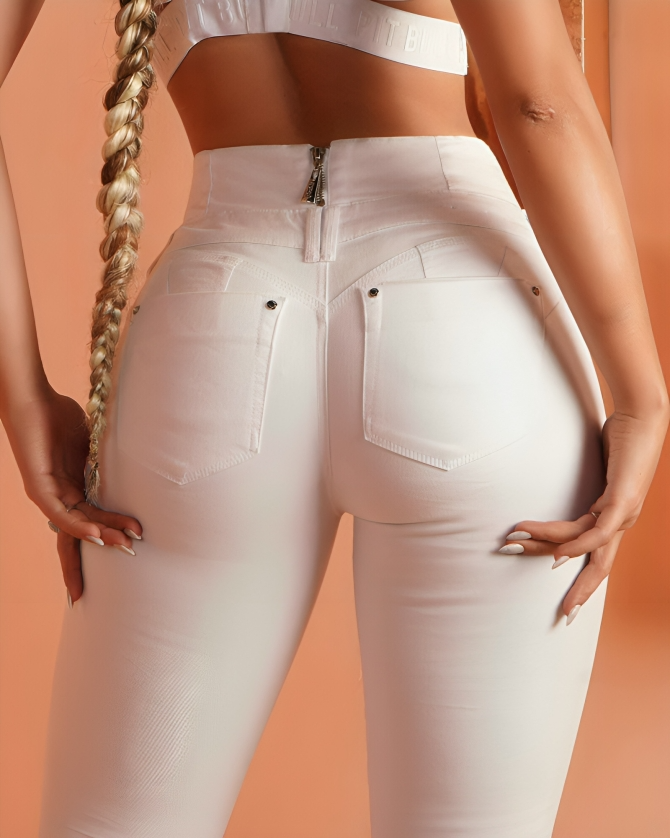 50% DE REMISE TEMPORAIRE | Amaris™ | Jeans skinny taille haute avec fermeture éclair au dos