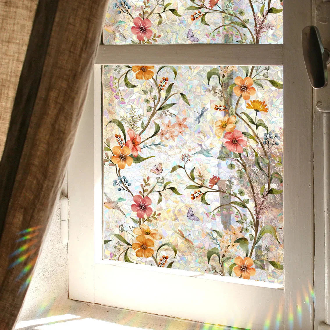 50% DE REMISE TEMPORAIRE | FloraShade™ | Autocollant de fenêtre à motif floral