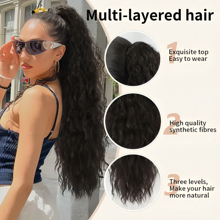 50 % DE RABAIS TEMPORAIRE | ClipCurls™ | Extensions de cheveux bouclés avec queue de cheval