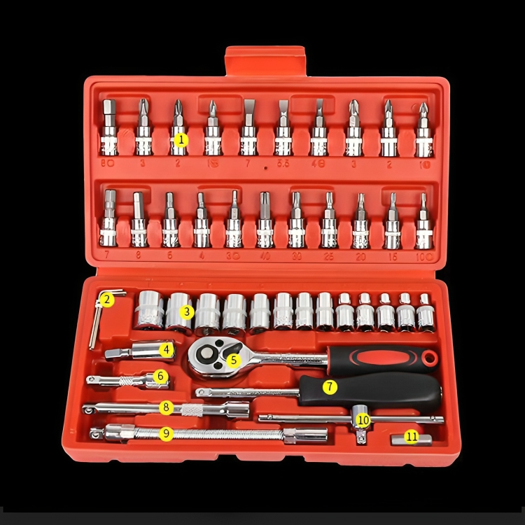 50% DE REMISE TEMPORAIRE | EZRatchet™ | Ensemble de 46 clés à douille à cliquet rapides