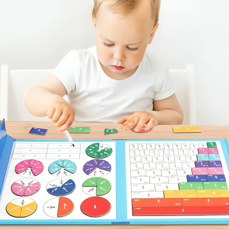 50% DE RABAIS TEMPORAIRE | PuzzlePie™ | Livre de puzzles de nombres fractionnaires magnétiques