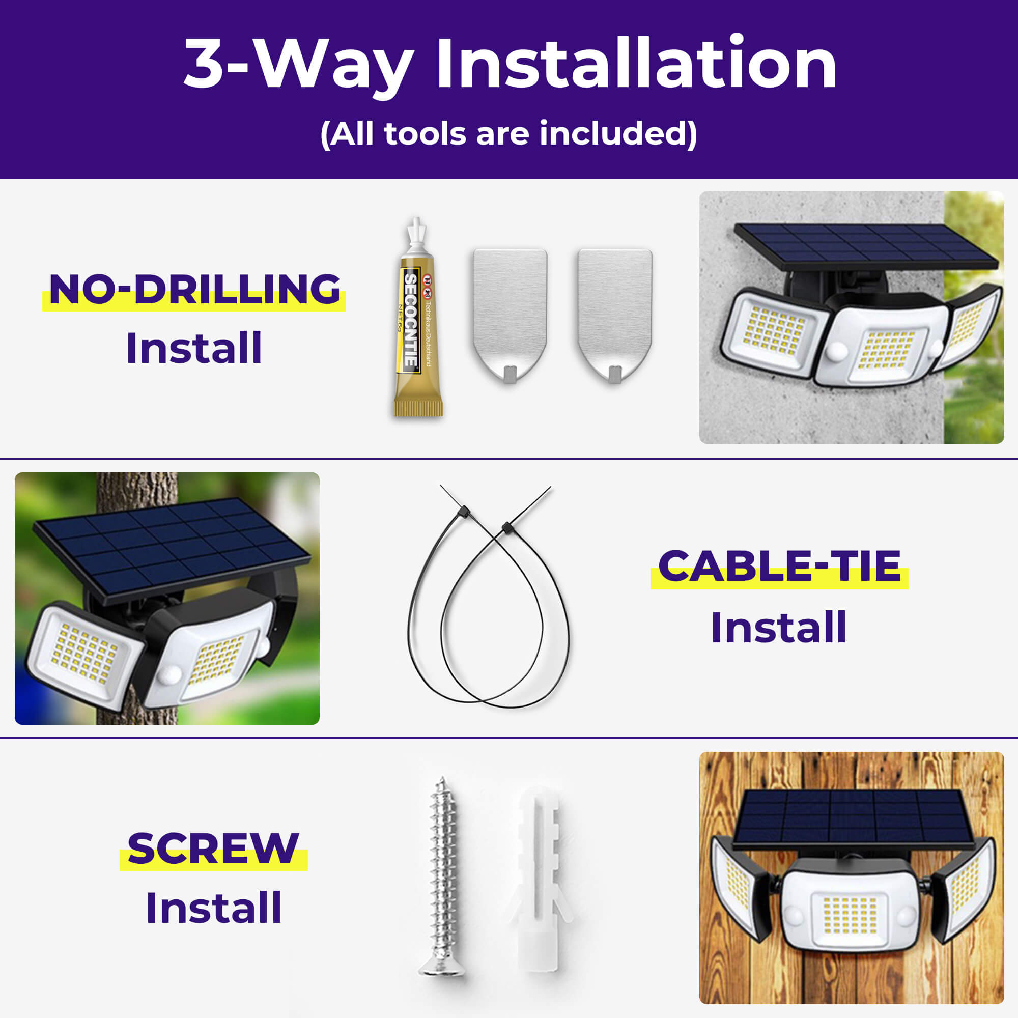 50% DE REMISE TEMPORAIRE | SolarBright™ | Lampe extérieure LED solaire