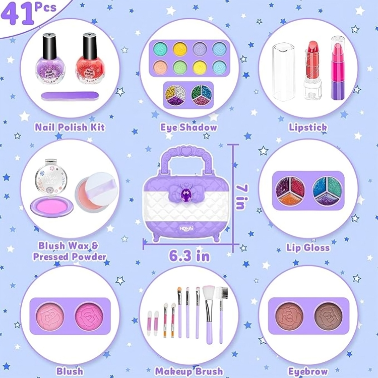 50% DE REMISE TEMPORAIRE | TinyGlam™ | Kit de maquillage lavable adapté aux enfants