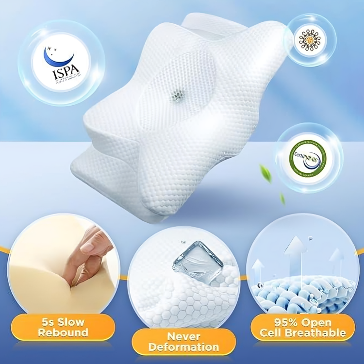 50 % DE REMISE TEMPORAIRE | ComfortPro™ | Coussin de soutien cervical orthopédique en mousse à mémoire