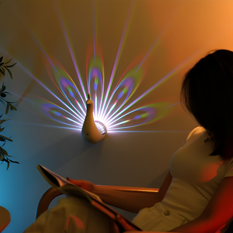 50% DE REMISE TEMPORAIRE | PlumeAura™ | Luminaire de projection Paon