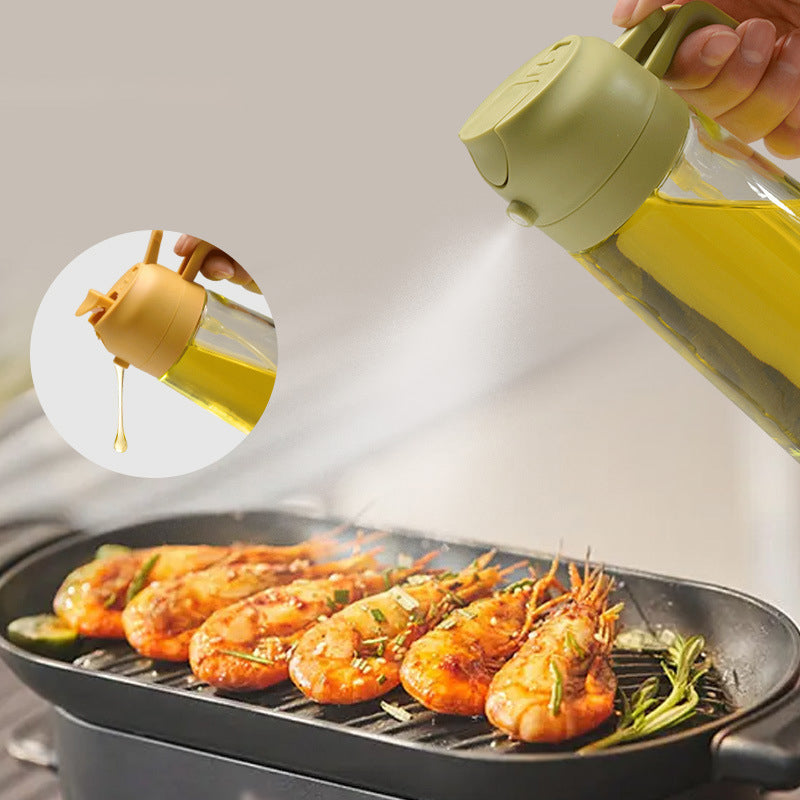 -50 % · OFFRE LIMITÉE · Splash&Drizzle™ · Vaporisateur d'huile 2-en-1 et distributeur en verre