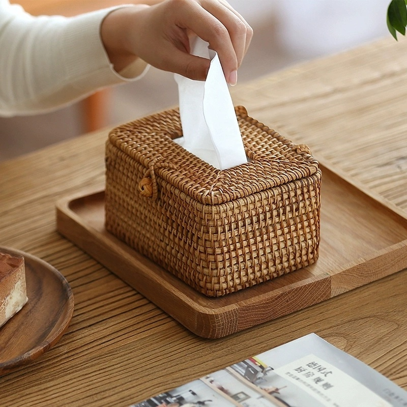 50% DE RABAIS TEMPORAIRE | RusticBox™ | Boîte à mouchoirs en rattan faite à la main