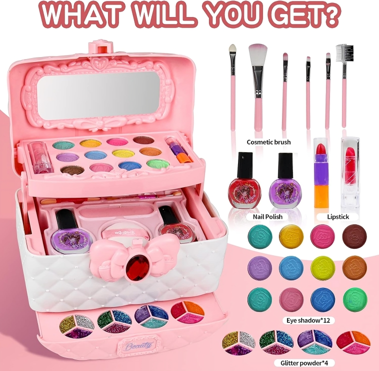 50% DE REMISE TEMPORAIRE | TinyGlam™ | Kit de maquillage lavable adapté aux enfants