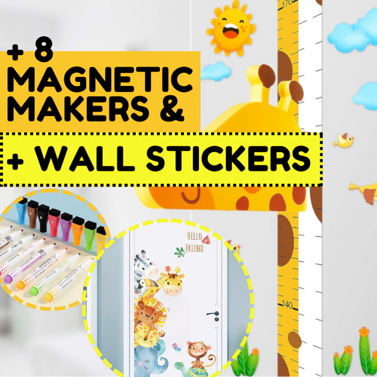 50% DE REMISE TEMPORAIRE | GrowthTales™ | Règle murale magnétique en forme de girafe pour enfants
