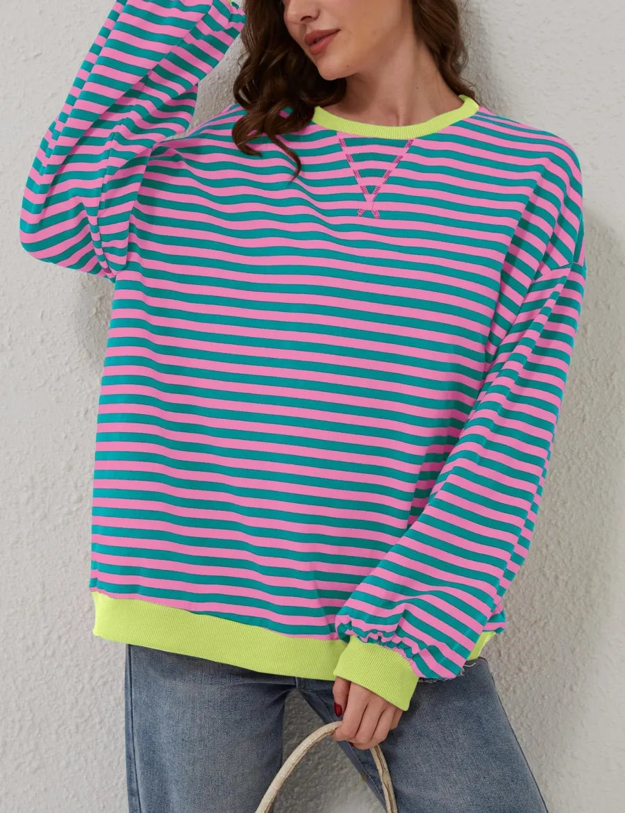 50% DE RÉDUCTION TEMPORAIRE | Zinnia™ | Pull oversized à rayures