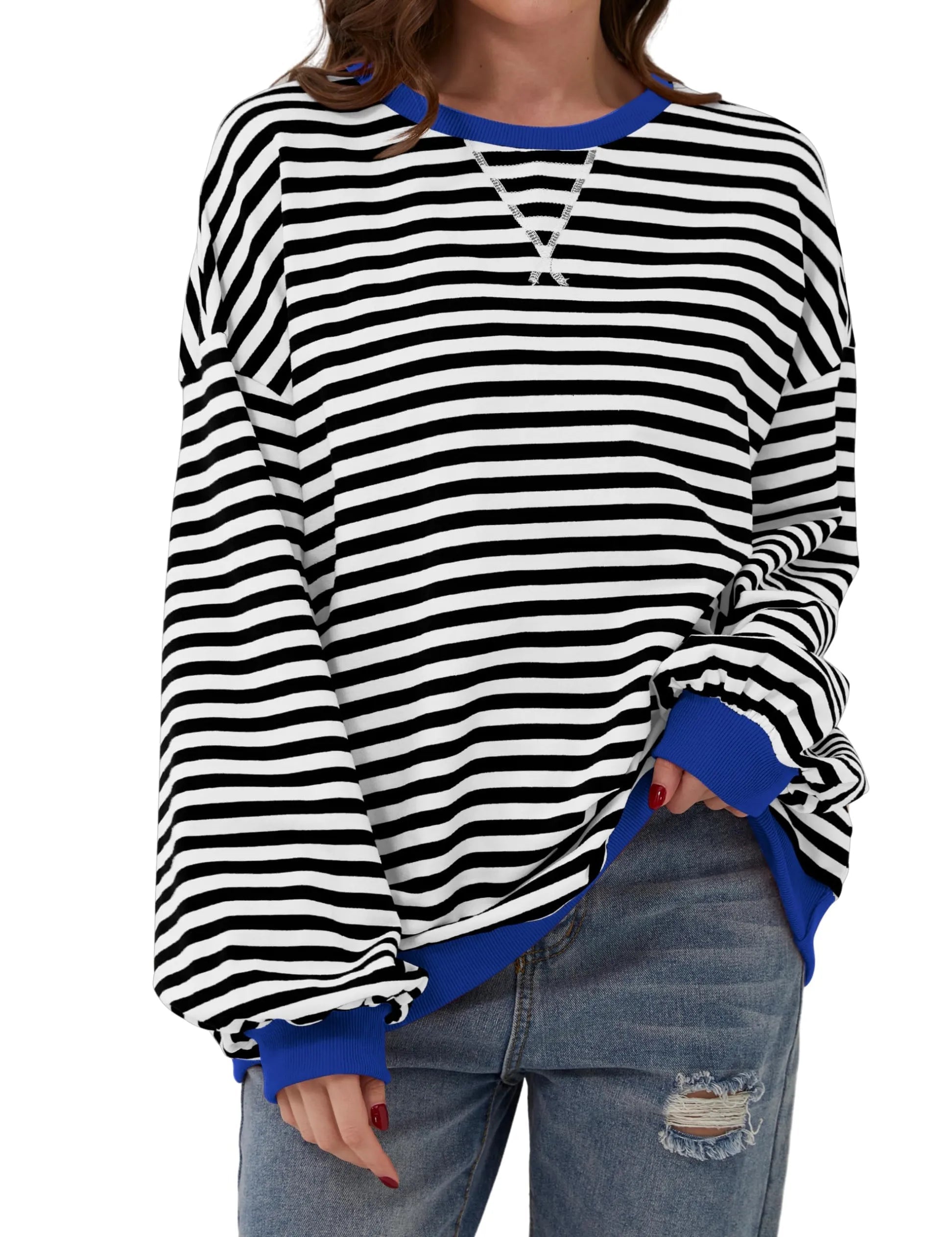 50% DE RÉDUCTION TEMPORAIRE | Zinnia™ | Pull oversized à rayures