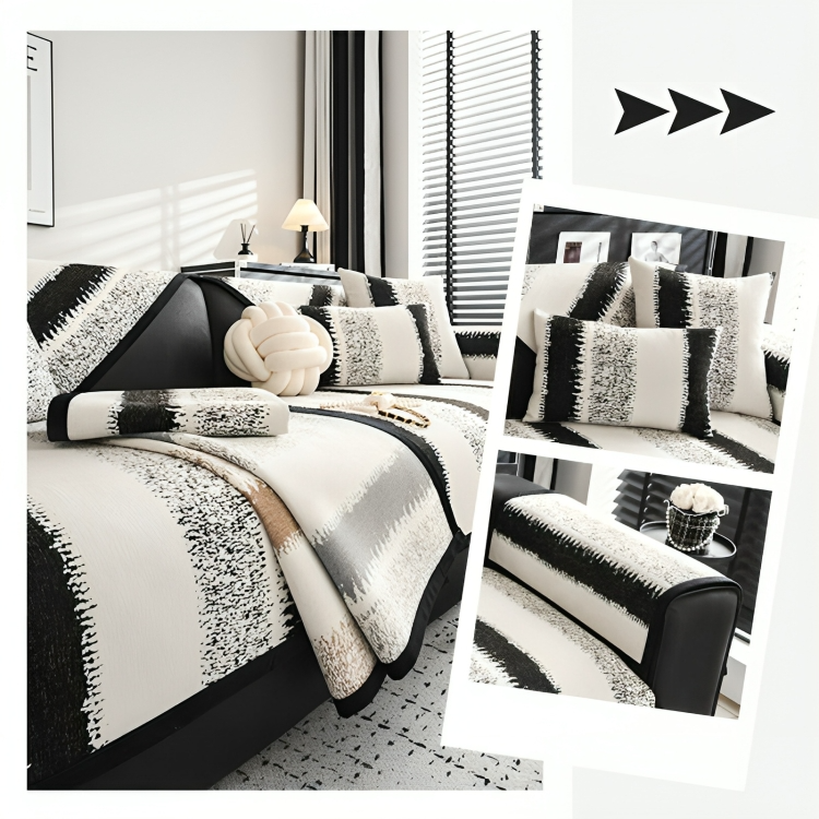 50 % DE REMISE TEMPORAIRE | SnugCover™ | Housse de canapé antidérapante rayée universelle