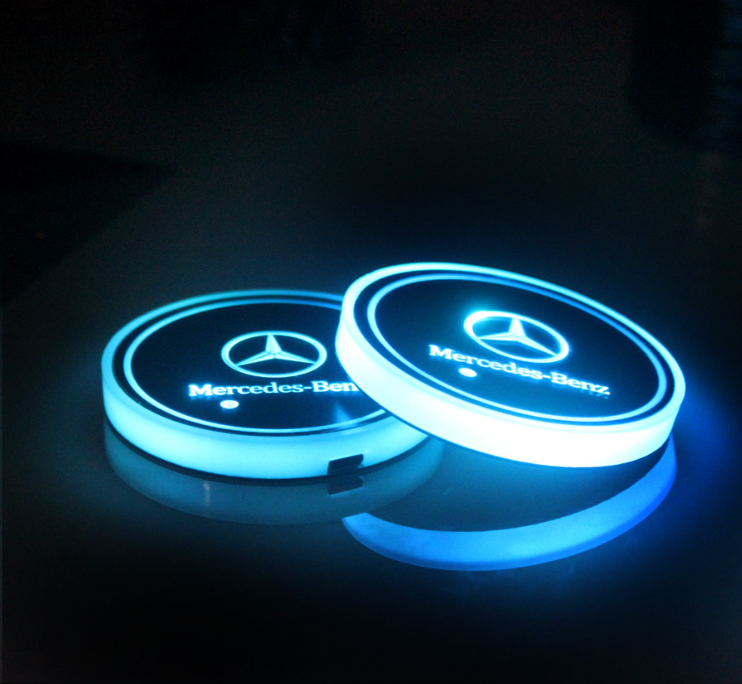 1+1 OFFERT · AUJOURD'HUI · LumiCoasters™ · Porte-gobelets lumineux pour voiture