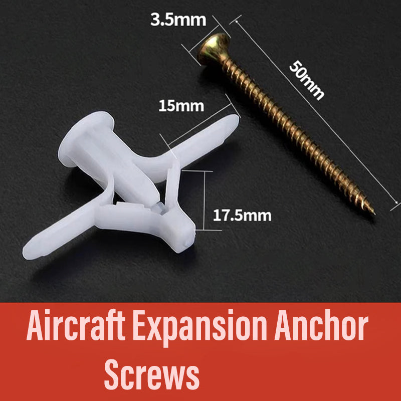 50 % DE REMISE TEMPORAIRE | SecureScrew™ | Tubes d'ancrage à expansion pour avions / papillons et vis à tête fraisée