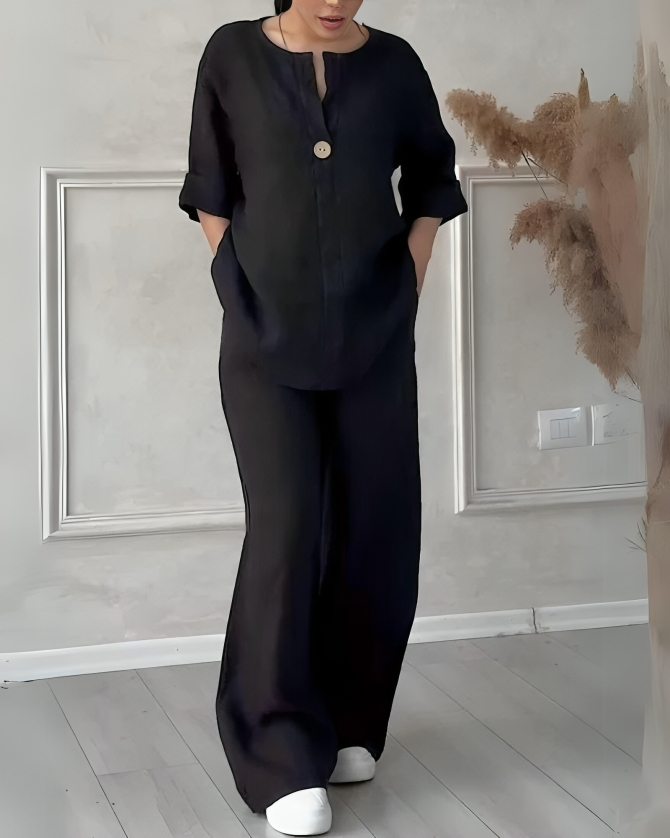 50% DE REMISE TEMPORAIRE | Yara™ | Ensemble en lin élégant pour femmes