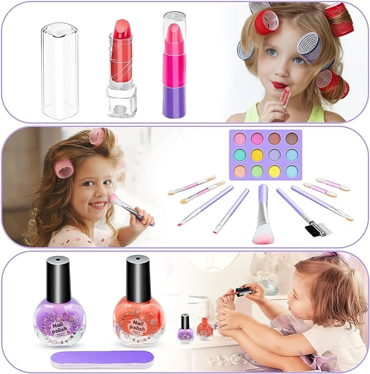 50% DE REMISE TEMPORAIRE | TinyGlam™ | Kit de maquillage lavable adapté aux enfants
