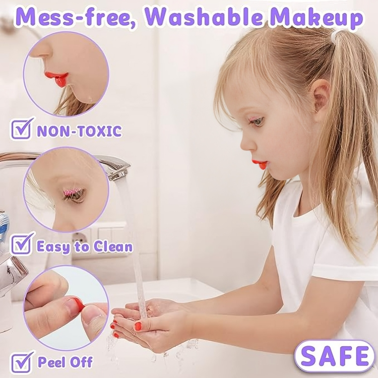 50% DE REMISE TEMPORAIRE | TinyGlam™ | Kit de maquillage lavable adapté aux enfants