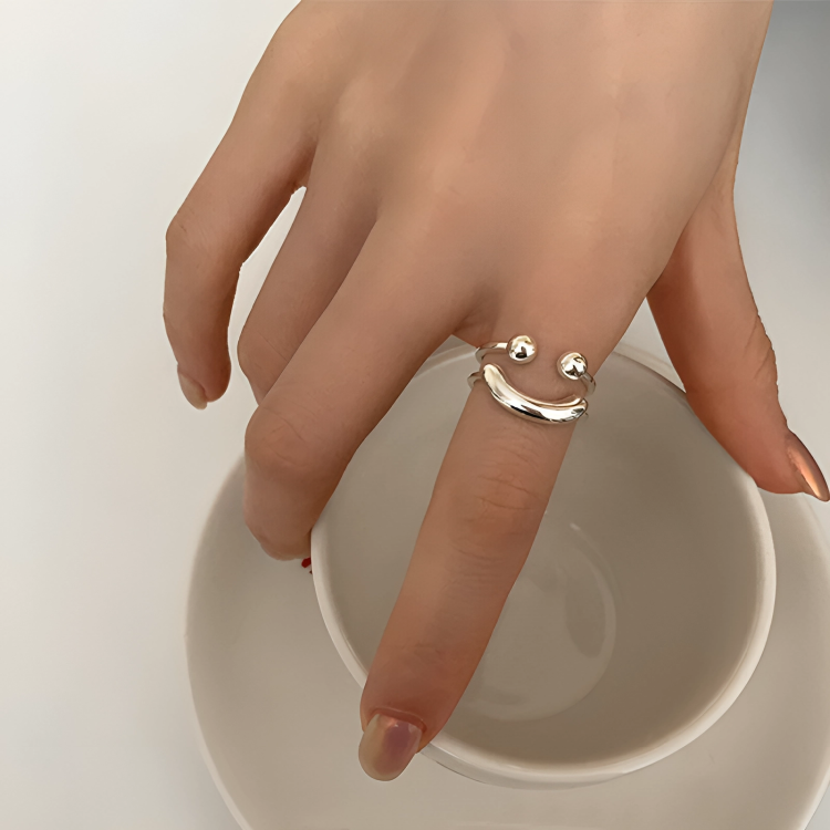 -50 % · OFFRE LIMITÉE · PositiviRing™ · Bague réglable Smiley