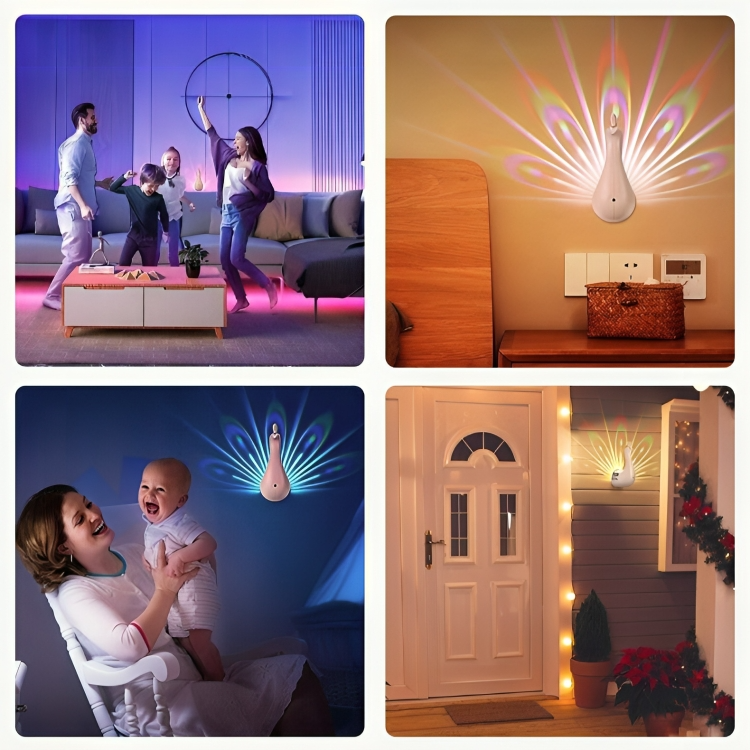 50% DE REMISE TEMPORAIRE | PlumeAura™ | Luminaire de projection Paon