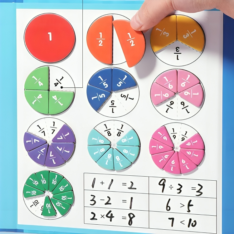 50% DE RABAIS TEMPORAIRE | PuzzlePie™ | Livre de puzzles de nombres fractionnaires magnétiques